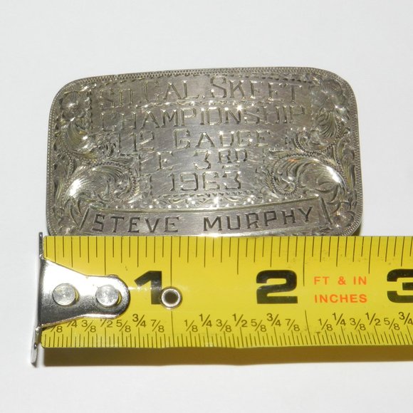 Vtg Sterling 1963 So Cal Skeet Chapionship 12 Gauge E 3rd  Belt Buckle main image 8